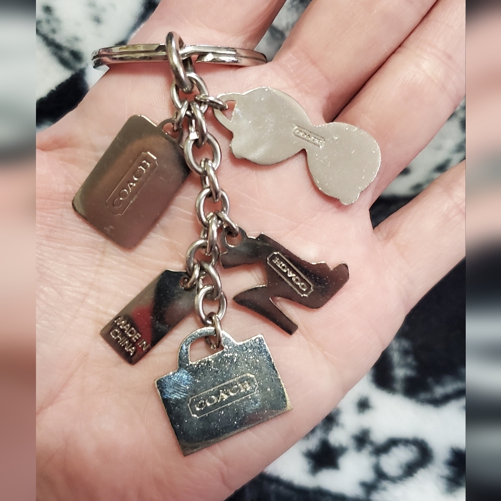 Coach Silver-Tone Charm Keychain with Mini Bag & Shoe Charms - Picture 2 of 2